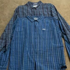 2 Columbia long sleeve button down shirts-size XL